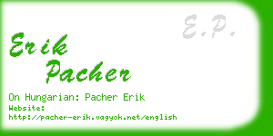 erik pacher business card